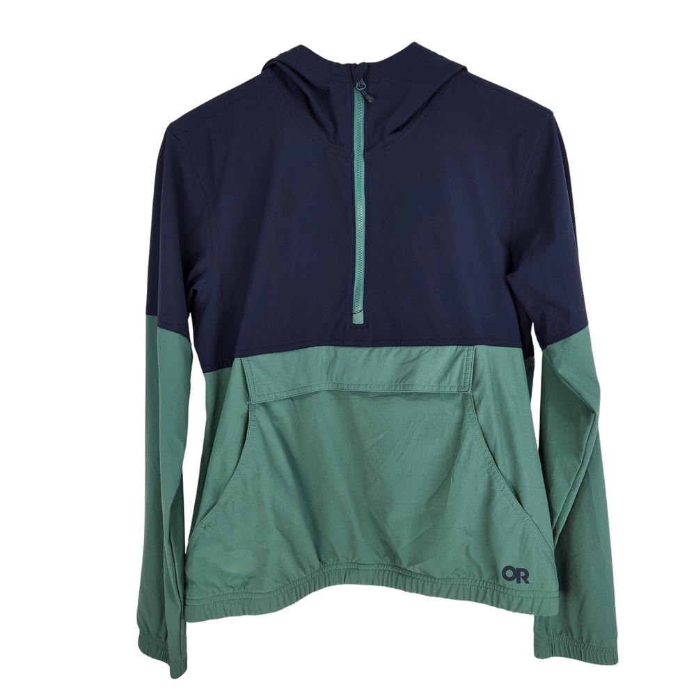 Outdoor Research‎ Ferrosi Anorak Womens S Navy Green Windbreaker Pullover Hoody